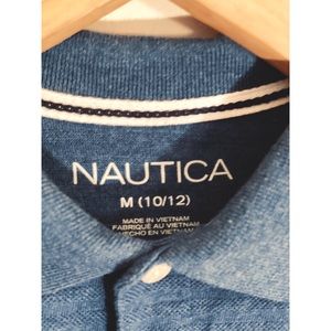 Nautica Polo Top Boys Sz M 10/12 Blue